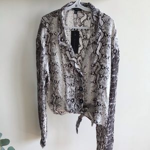 *2 for $20* Dynamite Long Sleeve Tie Front Blouse